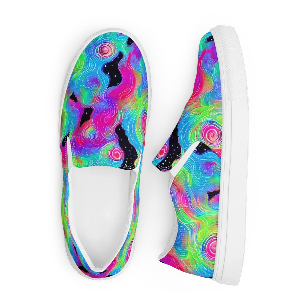 Vivid Infinity on Men's Slip-On Canvas Shoes — Front