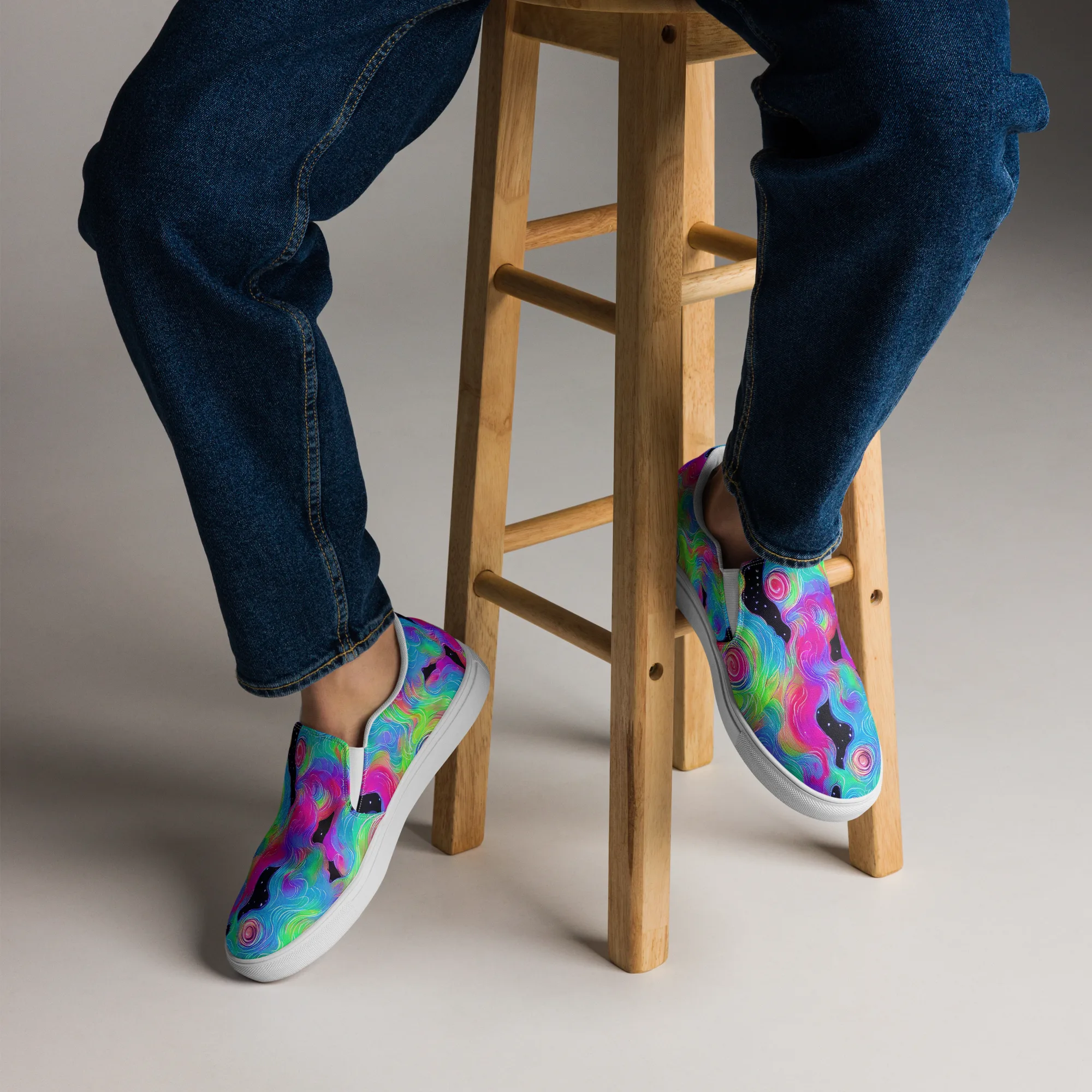 Vivid Infinity on Men's Slip-On Canvas Shoes — Front