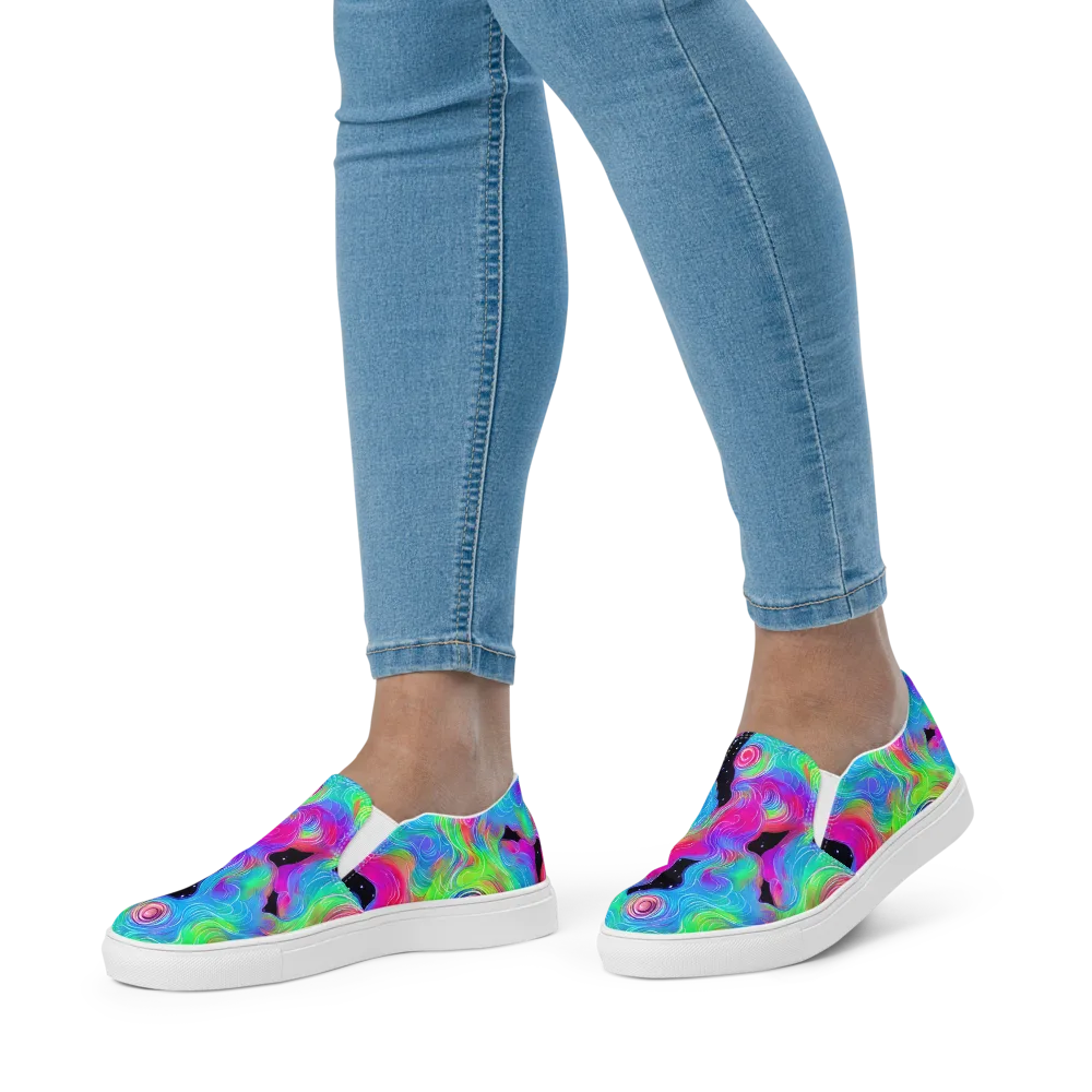Vivid Infinity on Women's Slip-On Canvas Shoes — Front