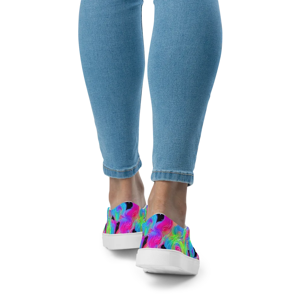 Vivid Infinity on Women's Slip-On Canvas Shoes — Back