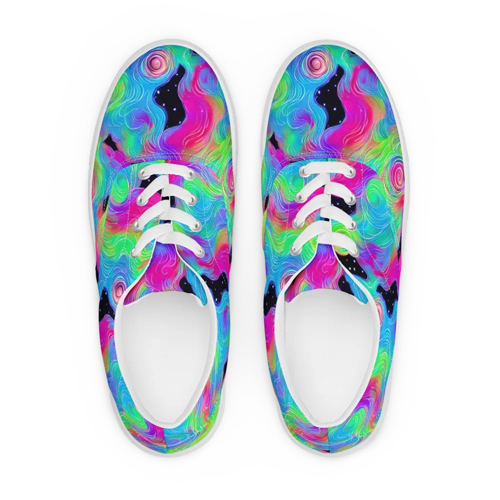 Vivid Infinity on Men's Lace-Up Canvas Shoes — Front