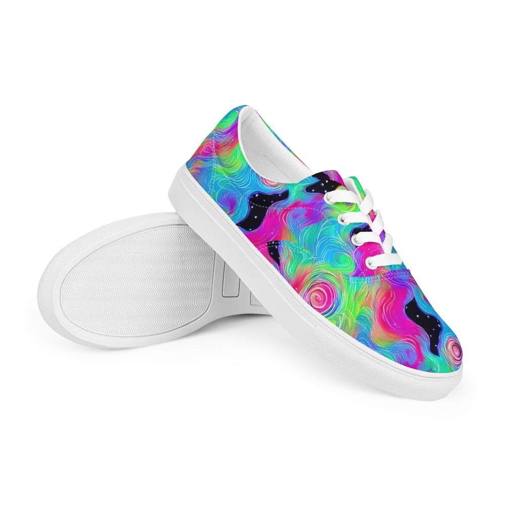Vivid Infinity on Men's Lace-Up Canvas Shoes — Right Front