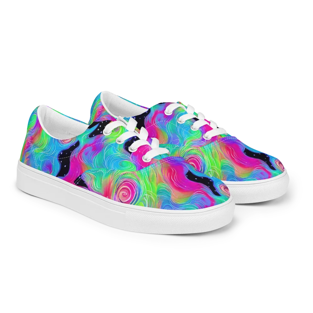Vivid Infinity on Men's Lace-Up Canvas Shoes — Right Front
