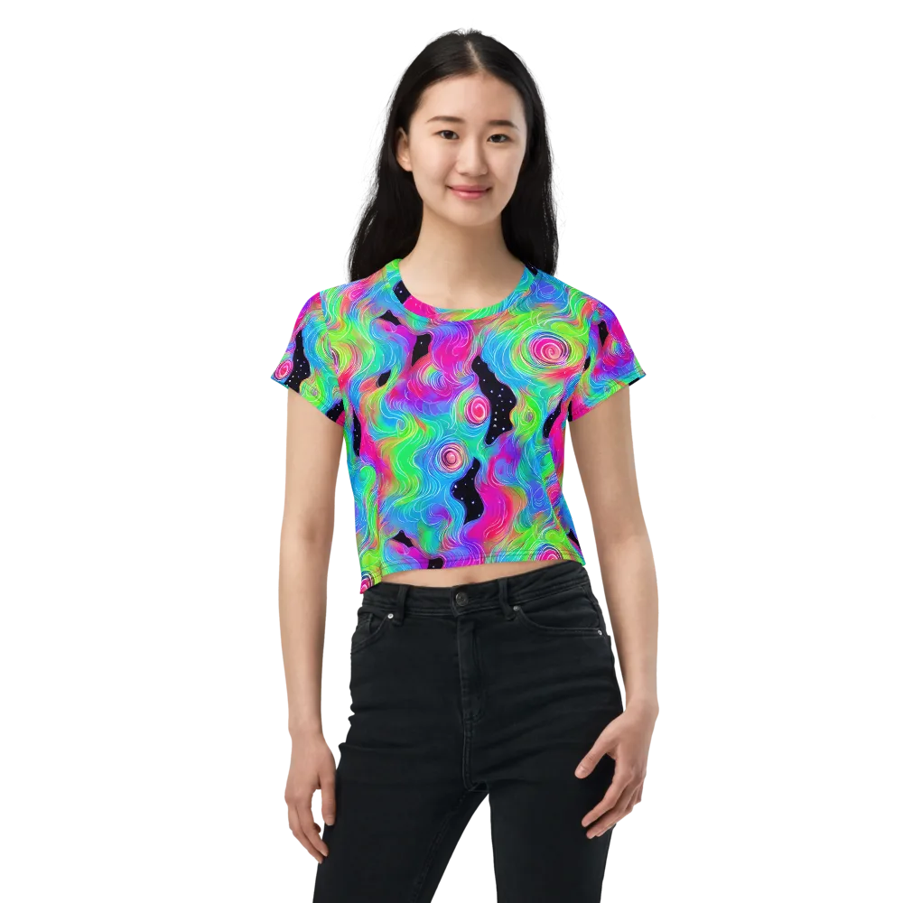 Vivid Infinity on Crop Tee — Front
