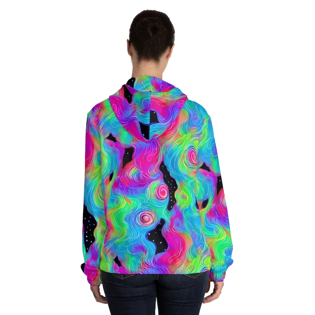 Vivid Infinity on Women's Full-Zip Hoodie — Back On Person