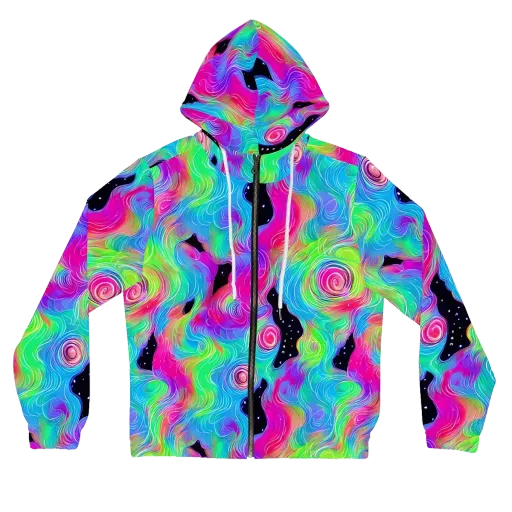 Vivid Infinity on a Women's Full-Zip Hoodie