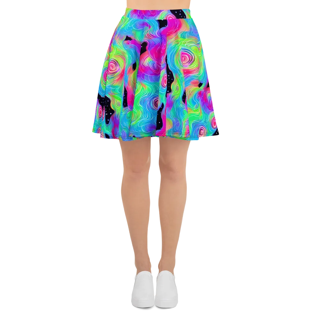 Vivid Infinity on Skater Skirt — Front
