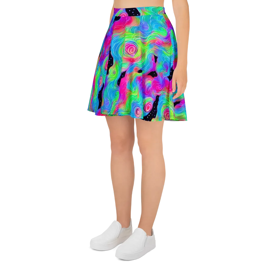 Vivid Infinity on Skater Skirt — Left