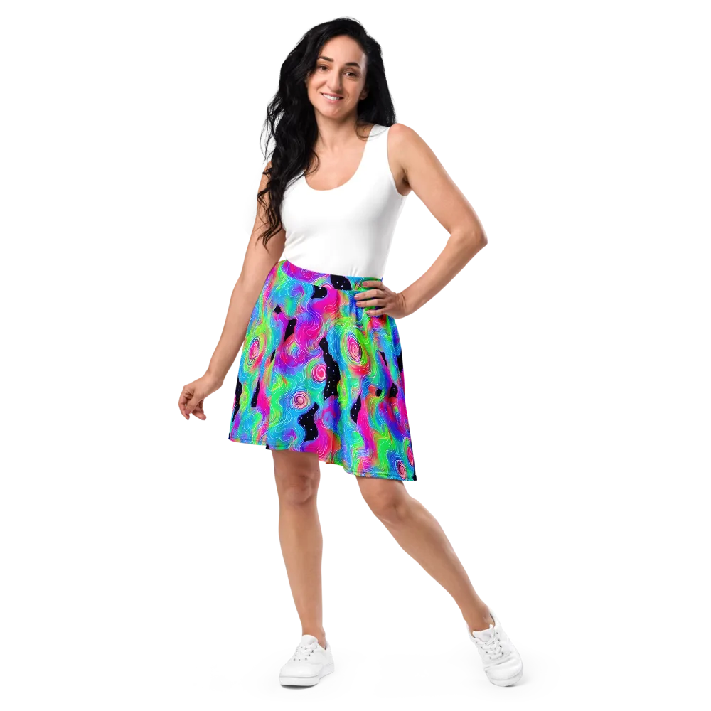 Vivid Infinity on Skater Skirt — Front
