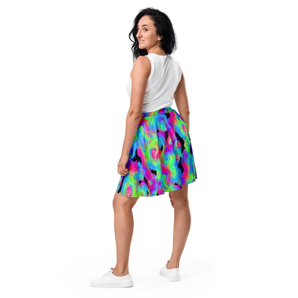Vivid Infinity on Skater Skirt — Back