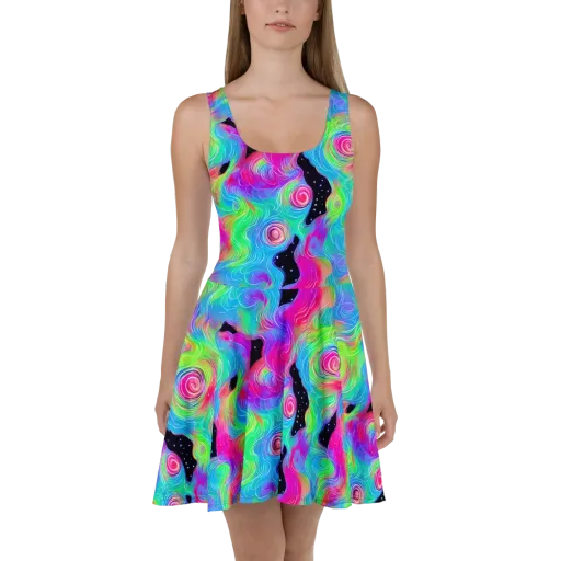 Vivid Infinity on a Skater Dress