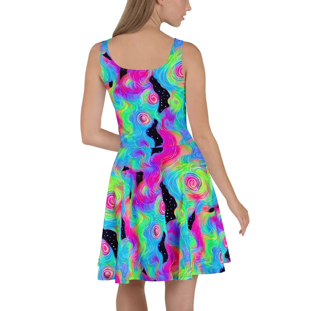 Vivid Infinity on Skater Dress — Back