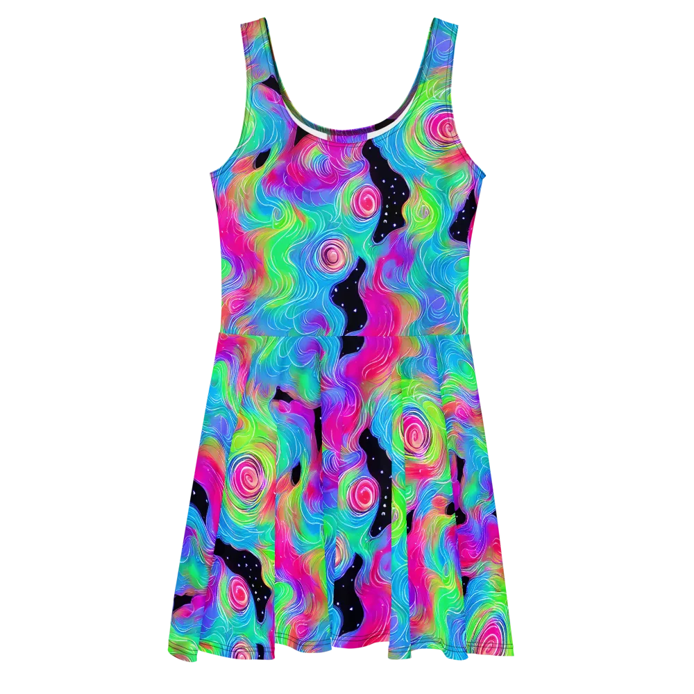 Vivid Infinity on Skater Dress — Front