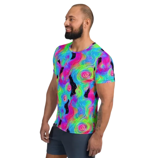 Vivid Infinity on a Men's Athletic T-Shirt