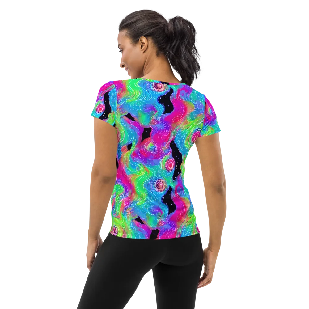 Vivid Infinity on Women's Athletic T-Shirt — Back