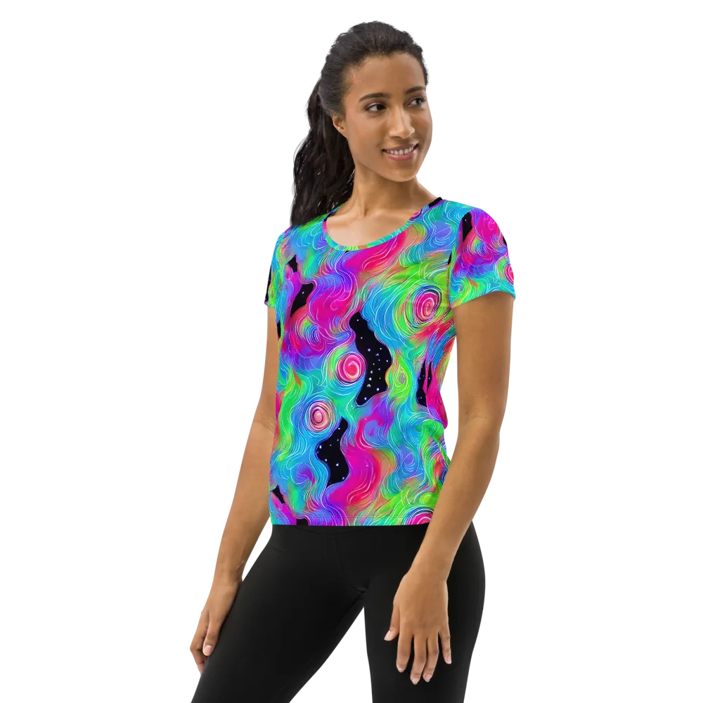 Vivid Infinity on Women's Athletic T-Shirt — Left