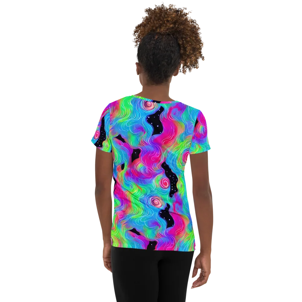 Vivid Infinity on Women's Athletic T-Shirt — Back