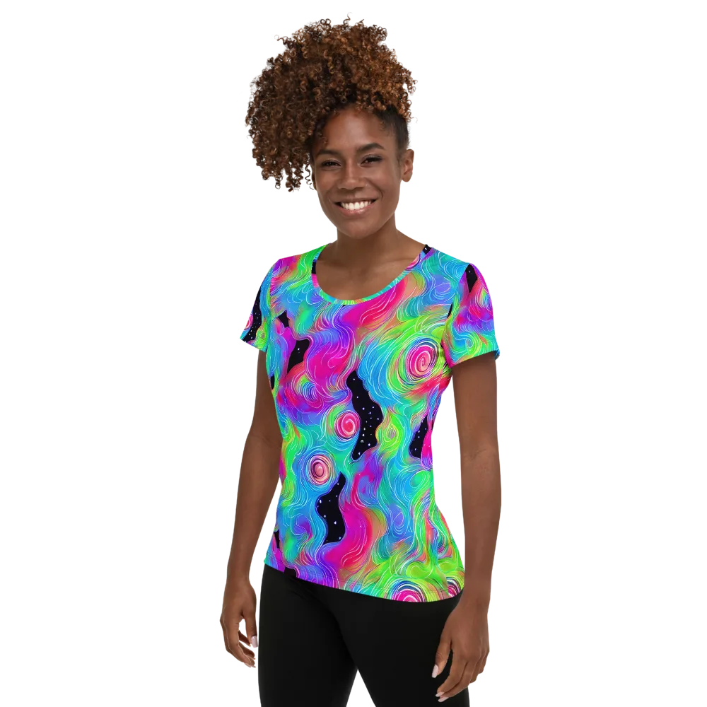 Vivid Infinity on Women's Athletic T-Shirt — Left