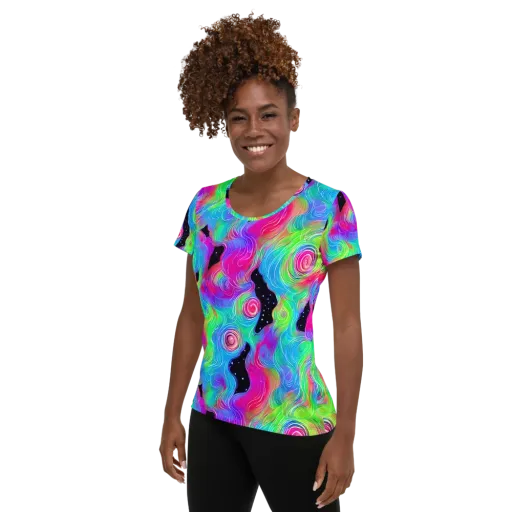 Vivid Infinity on a Women's Athletic T-Shirt