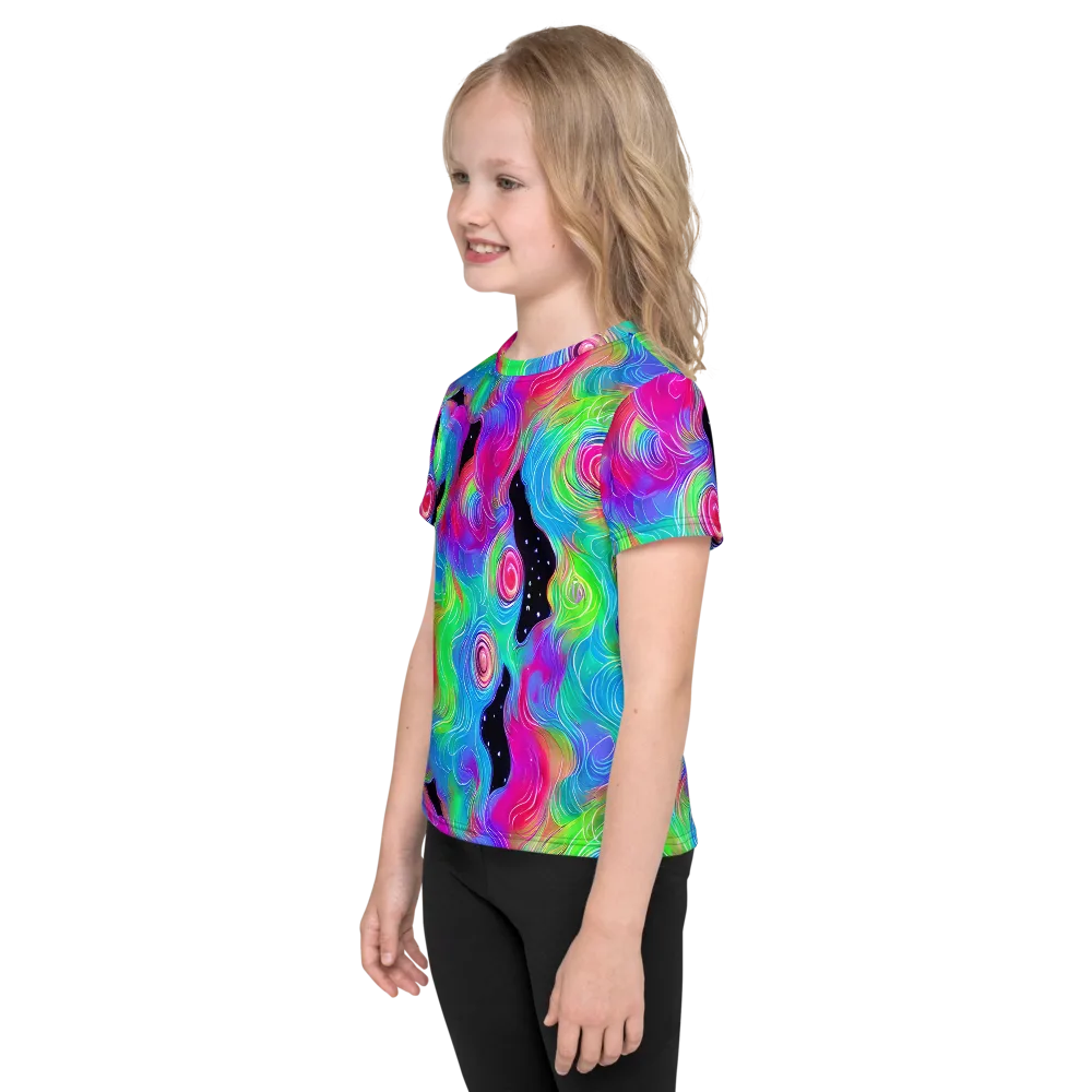 Vivid Infinity on Kids Crew Neck T-Shirt — Left