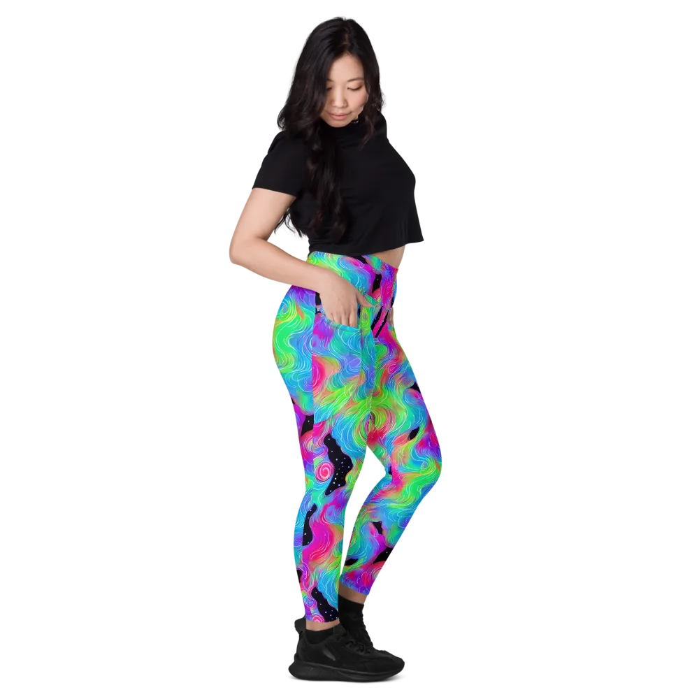 Vivid Infinity on Leggings with Pockets — Right