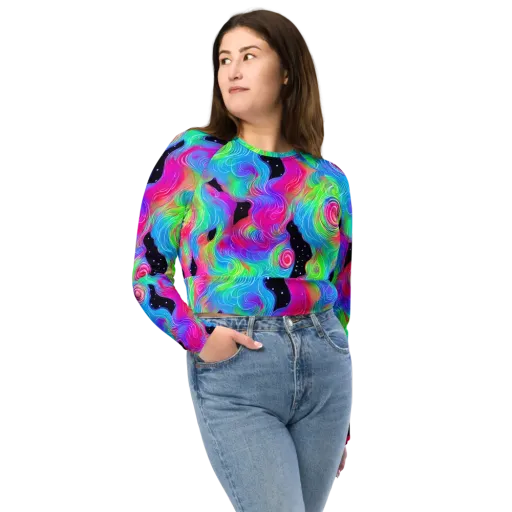 Vivid Infinity on a Long Sleeve Crop Top