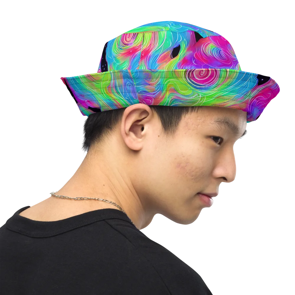 Vivid Infinity on Reversible Bucket Hat — Right Outside