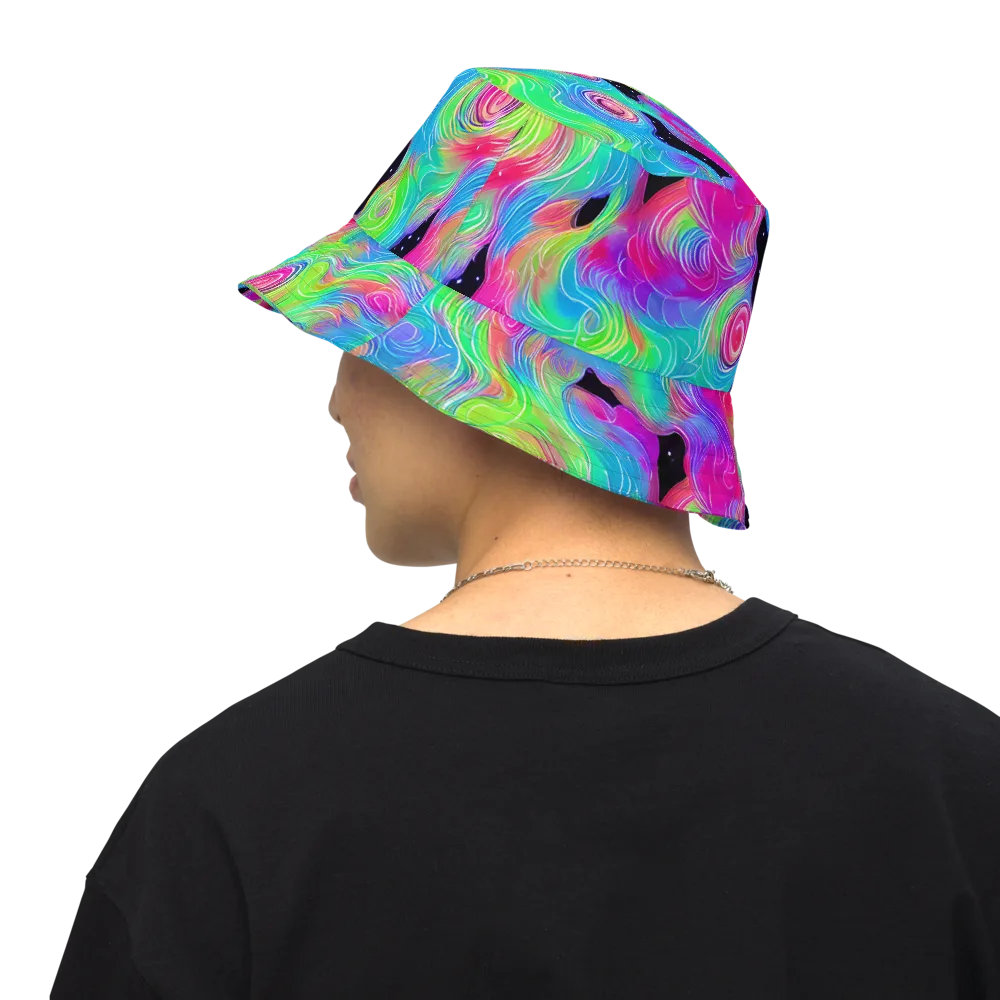 Vivid Infinity on Reversible Bucket Hat — Back Inside