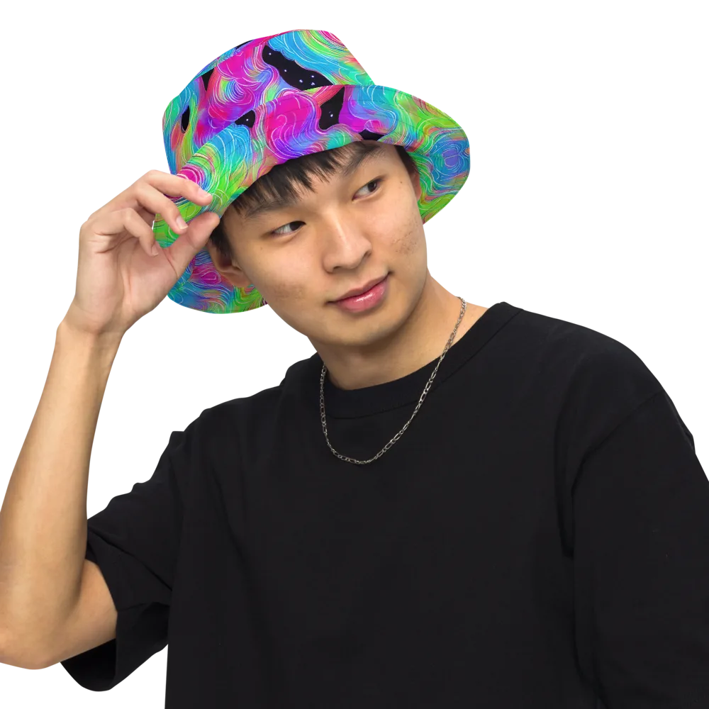 Vivid Infinity on Reversible Bucket Hat — Front Inside