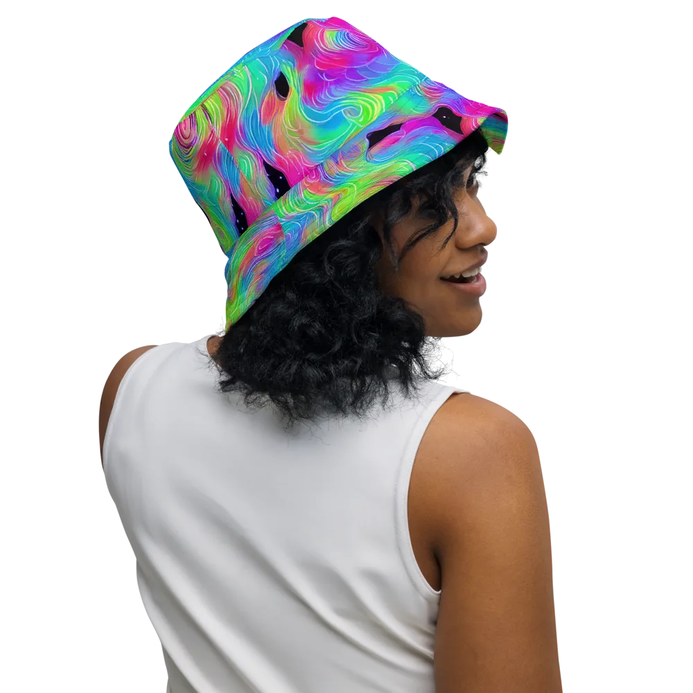 Vivid Infinity on Reversible Bucket Hat — Right Outside