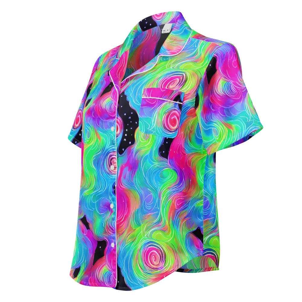 Vivid Infinity on Women's Short Sleeve Pajama Top — Left Front