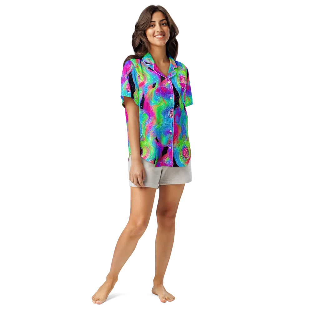 Vivid Infinity on Women's Short Sleeve Pajama Top — Front