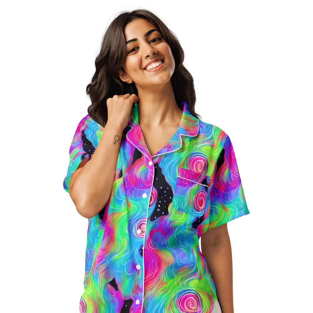 Vivid Infinity on Women's Short Sleeve Pajama Top — Front
