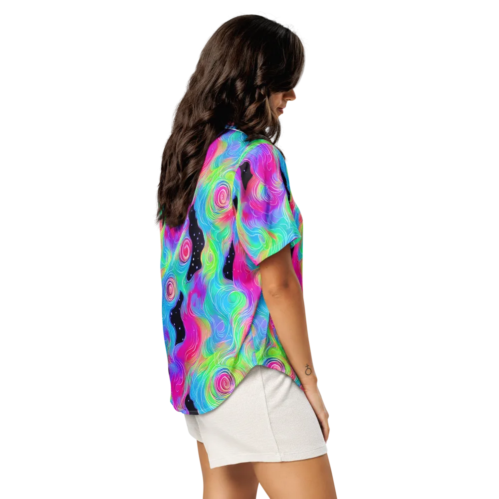 Vivid Infinity on Women's Short Sleeve Pajama Top — Right Back
