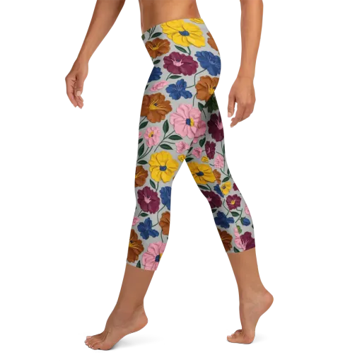 Blooming Mosaic on a Capri Leggings
