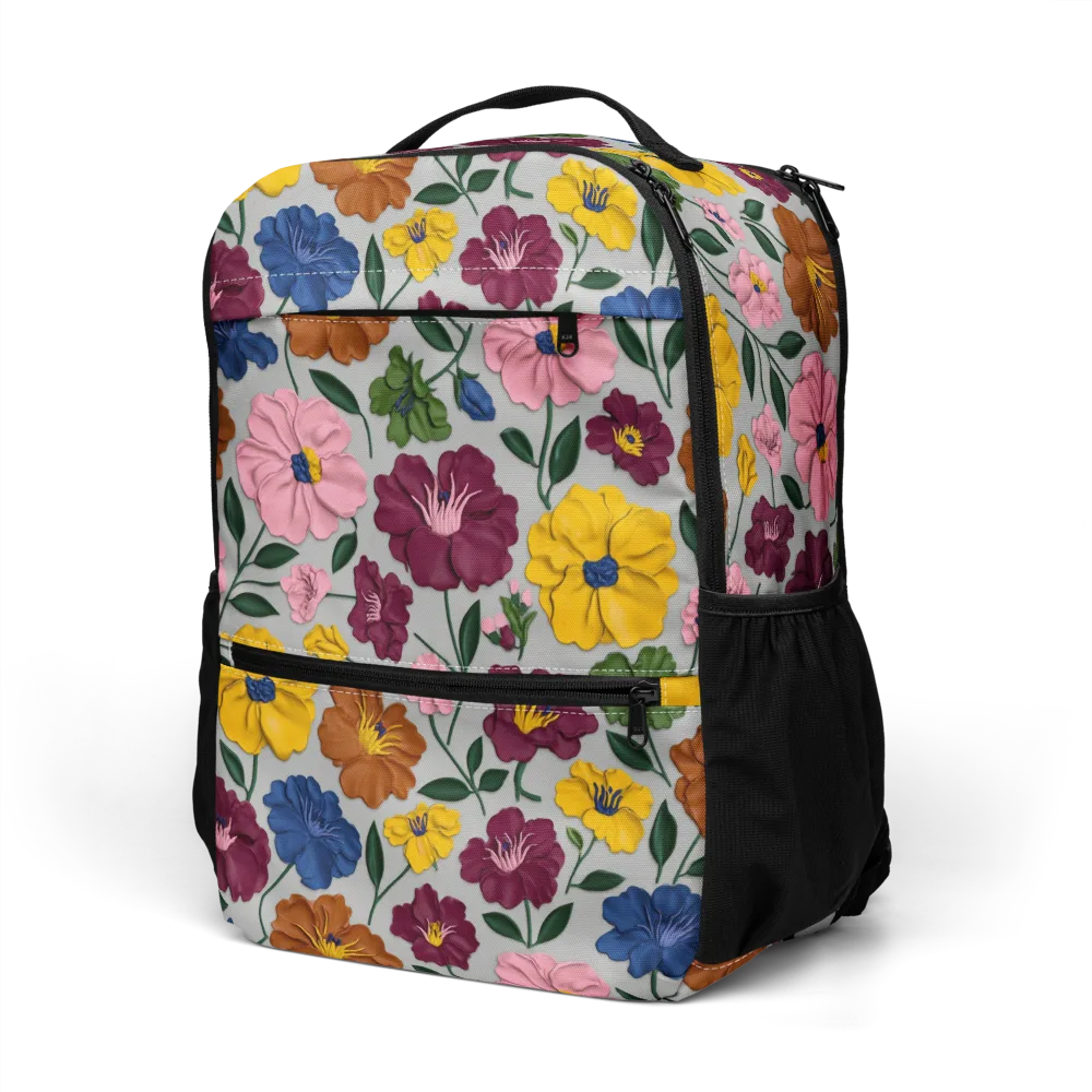 Blooming Mosaic on Utility Backpack — Left Front