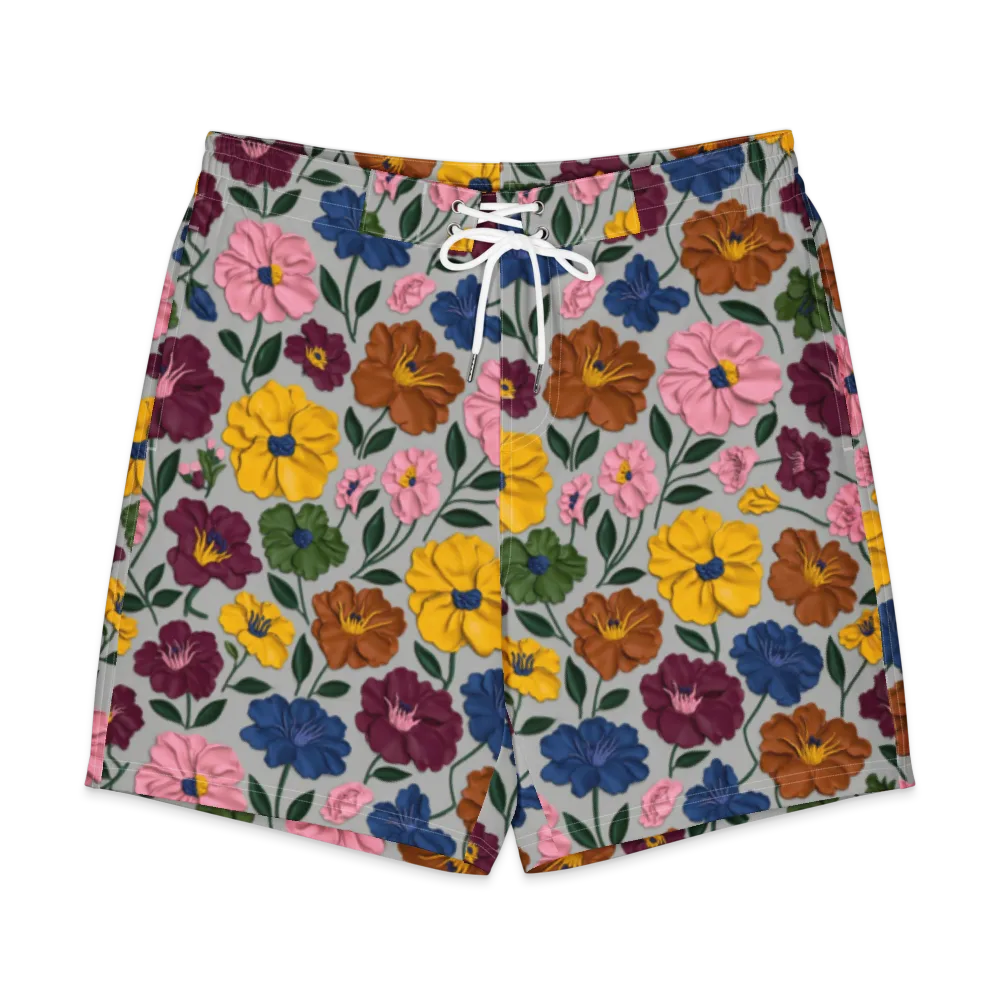 Blooming Mosaic on Men's Board Shorts — Front
