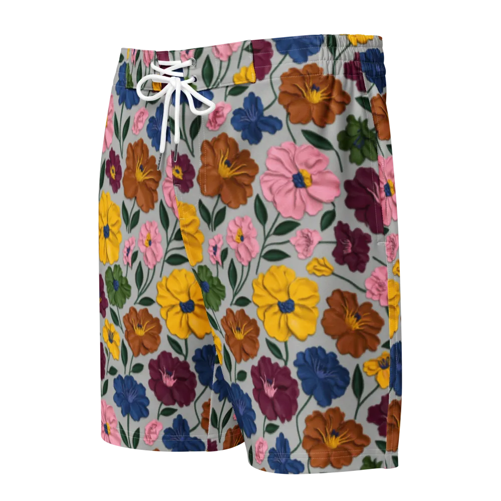 Blooming Mosaic on Men's Board Shorts — Front