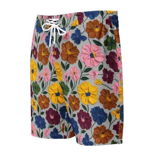 Blooming Mosaic on a Men's Board Shorts