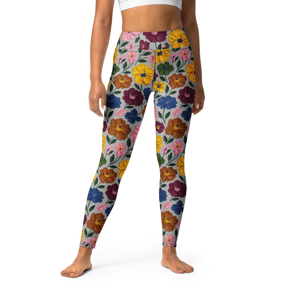 Blooming Mosaic on Yoga Leggings — Front