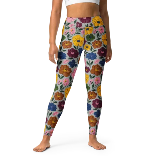 Blooming Mosaic on a Yoga Leggings