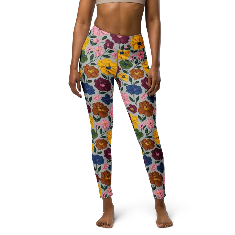 Blooming Mosaic on Yoga Leggings — Front