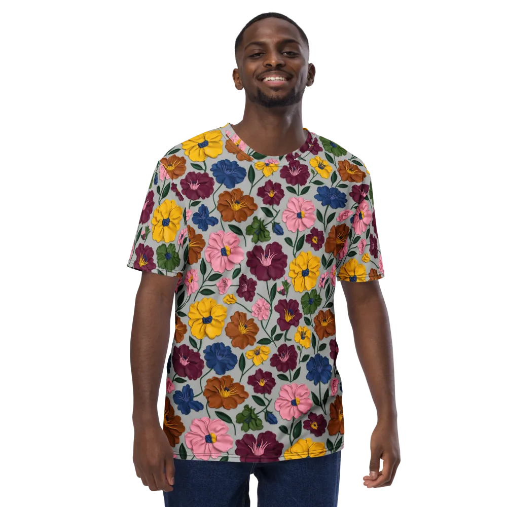 Blooming Mosaic on Men's Crew Neck T-Shirt — Front
