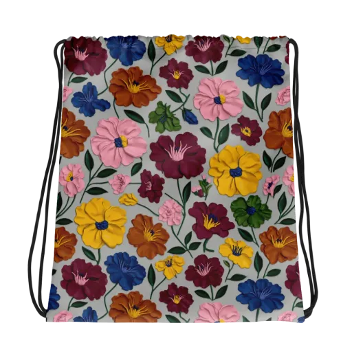 Blooming Mosaic on a Drawstring Bag