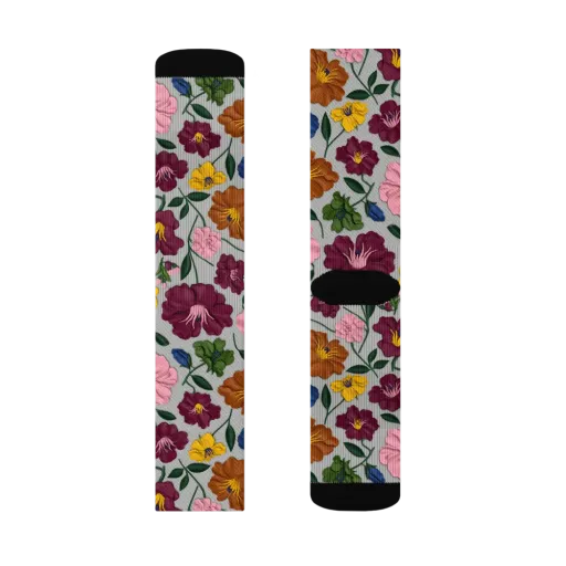 Blooming Mosaic on a Socks