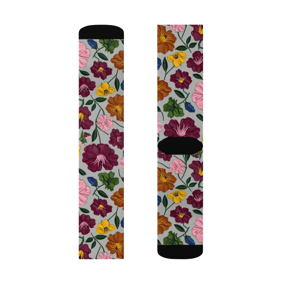 Blooming Mosaic on Socks — Right Sock