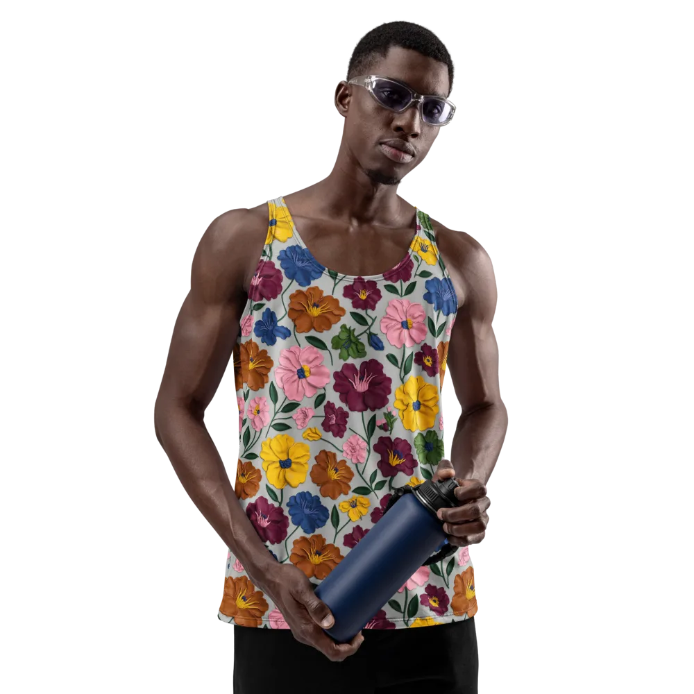 Blooming Mosaic on Men's Tank Top — Front