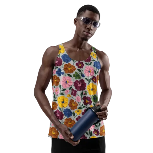 Blooming Mosaic on a Men's Tank Top