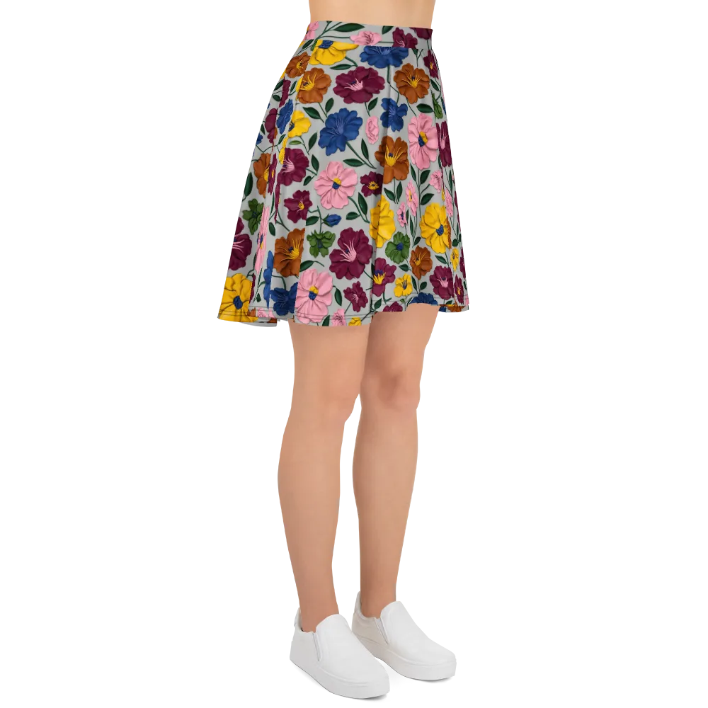Blooming Mosaic on Skater Skirt — Right