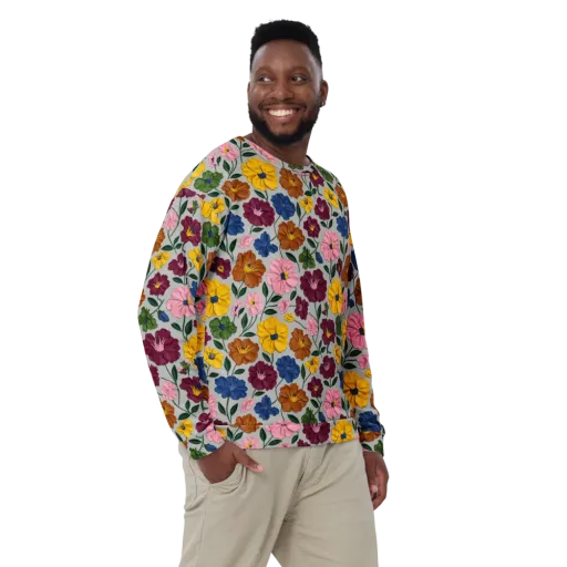 Blooming Mosaic on a Sweatshirt